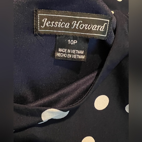 JESSICA HOWARD Navy White Polkadot Swing Dress - Picture 8 of 11